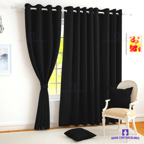 Black blackout curtains